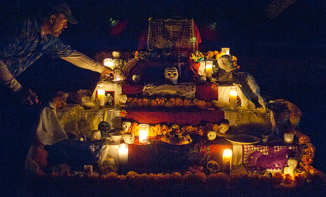 The Day of the Dead extends well into the night.
